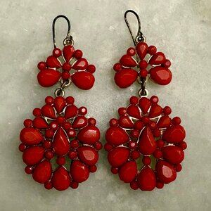 Red Statement Drop Earrings